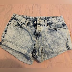 Acid wash shorts